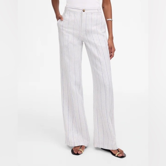 Madewell The Zoe Relaxed Wide Pant in 100% Linen - Picture 2 of 4